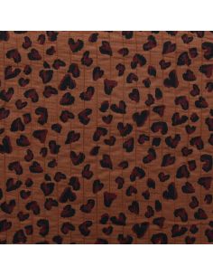 Tissu coton matelassé double face Saian - Marron et auburn 2