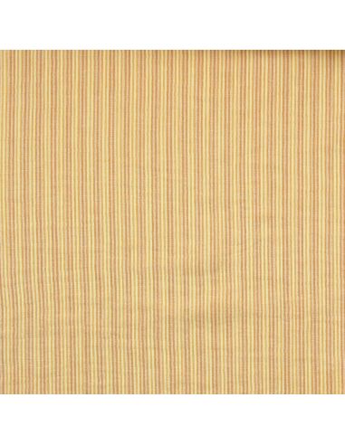 Tissu double gaze gaufrée rayures - Vert clair et amande