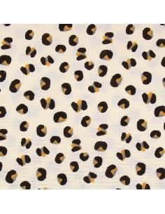 Tissu double gaze imprimé - Safari écru 2