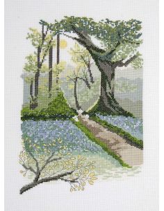 Kit broderie point de croix - Paysage printanier 2