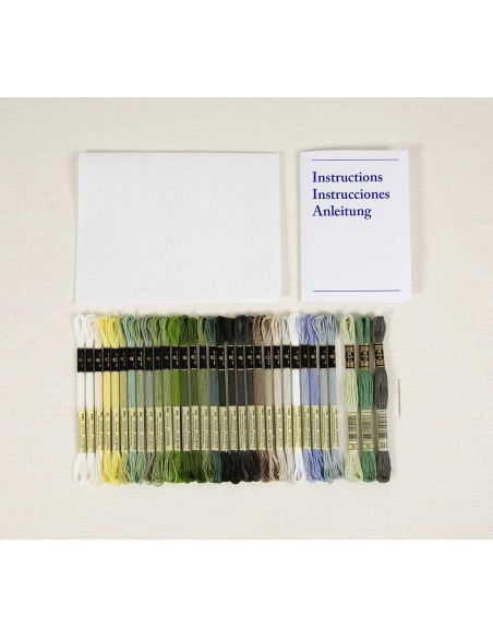 Kit broderie point de croix - Paysage printanier