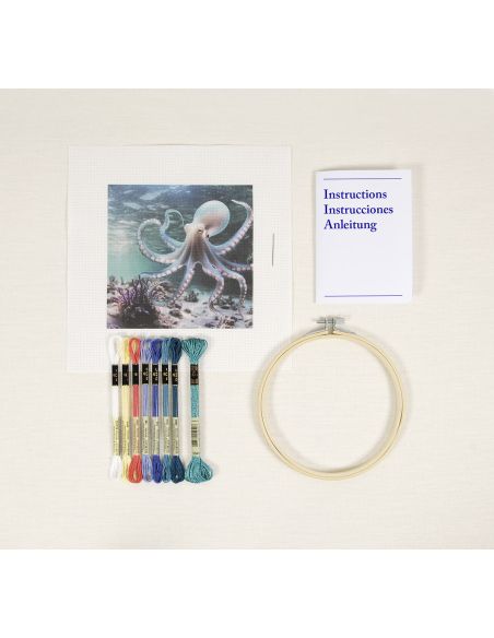 Kit broderie point de croix - Poulpe