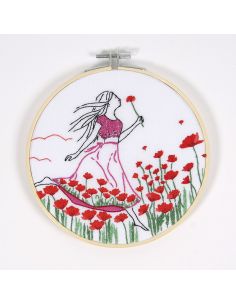 Kit broderie - Coquelicots romantiques 2