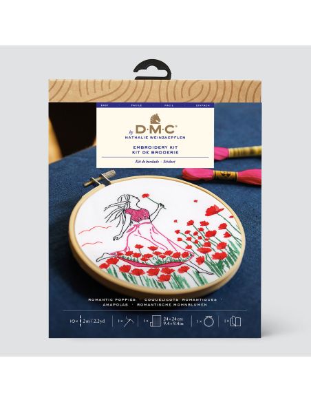 Kit broderie - Coquelicots romantiques