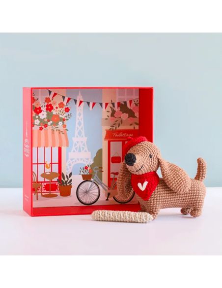 Coffret crochetez adoptez exposez - Marcel le teckel