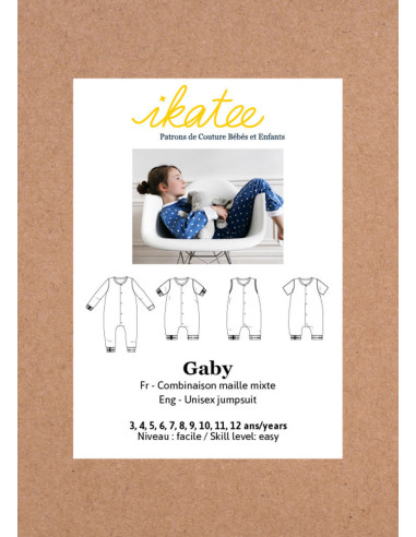 Patrón de pijama combinado unisex Gaby - Ikatee