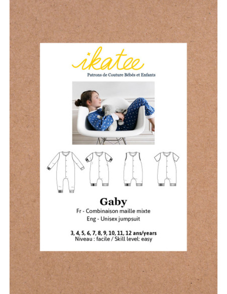 Patrón de pijama combinado unisex Gaby - Ikatee