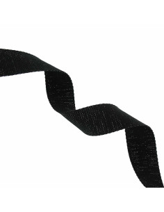 Correa de algodón para bolso brillante - Negro