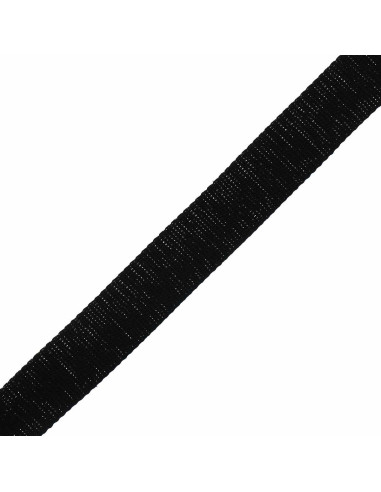 Correa de algodón para bolso brillante - Negro