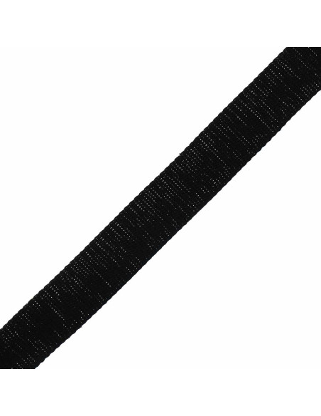 Correa de algodón para bolso brillante - Negro