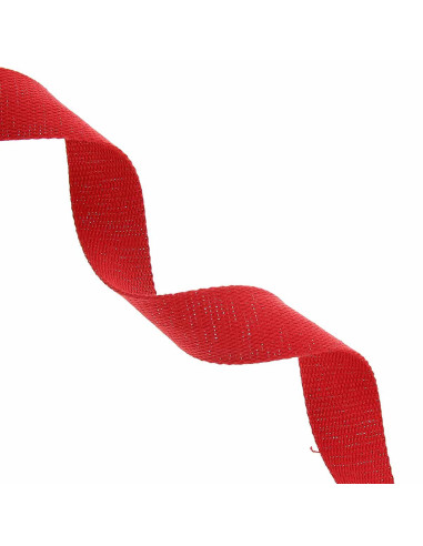 Correa de algodón para bolso brillante - Rojo