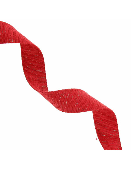 Correa de algodón para bolso brillante - Rojo