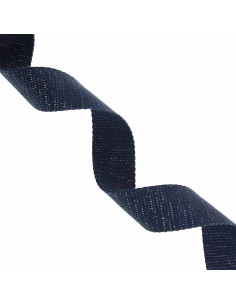 Correa de algodón para bolso brillante - Azul marino