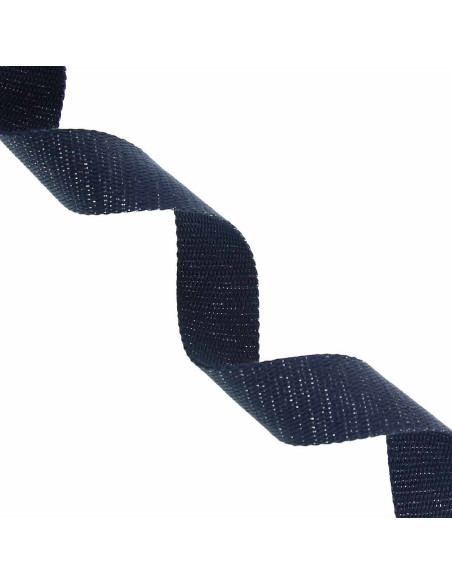 Correa de algodón para bolso brillante - Azul marino