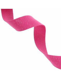 Correa de algodón para bolso brillante - Fucsia