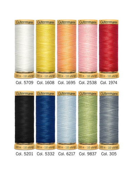 Set de 10 hilos de coser de algodón Gütermann - Vivos