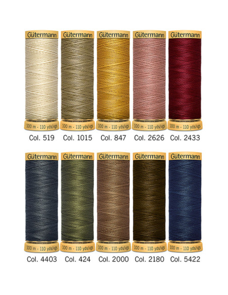 Set de 10 hilos de coser de algodón Gütermann - Otoño