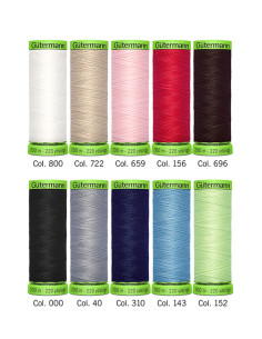 Set de 10 hilos de coser de poliéster Gütermann - Extra fino 2