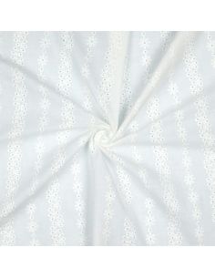 Tissu broderie anglaise Capucine - Blanc