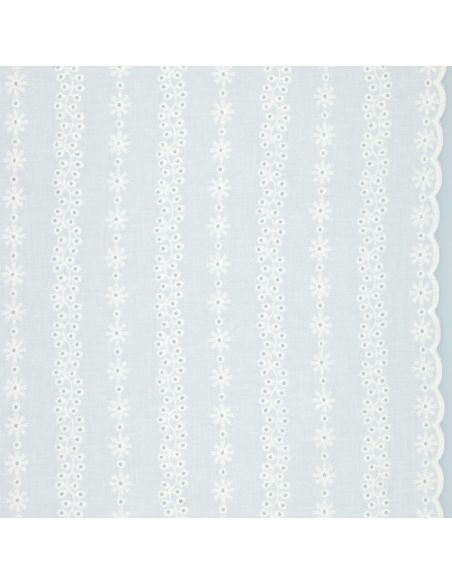 Tissu broderie anglaise Capucine - Blanc