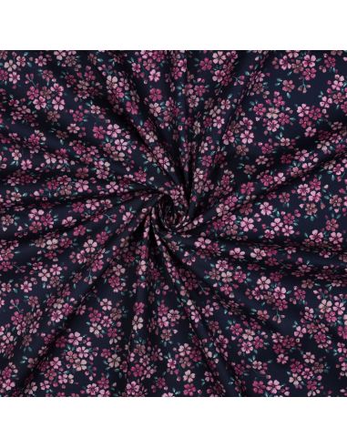 Tissu popeline de coton Eloïse - Bleu marine