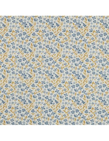 Tissu popeline de coton Romy - Bleu