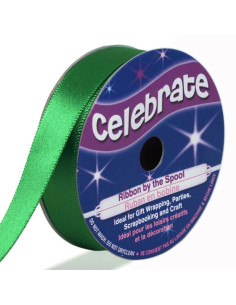 Cinta de satén Celebrate verde oscuro - 13 mm x 6 metros