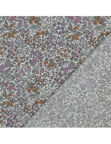 Tissu viscose - Fleurette blanc cassé