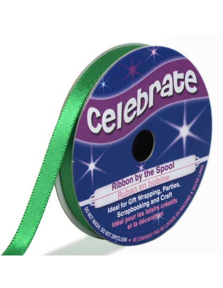 Cinta de satén Celebrate verde oscuro - 6 mm x 6 metros