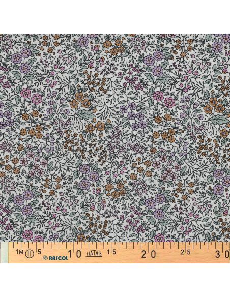 Tissu viscose - Fleurette blanc cassé