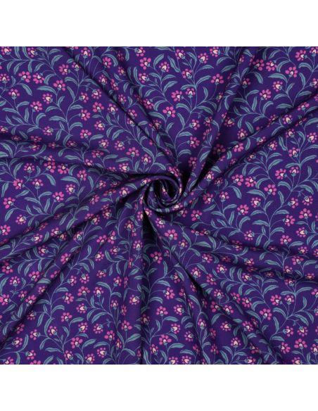 Tissu viscose - Ornements violet