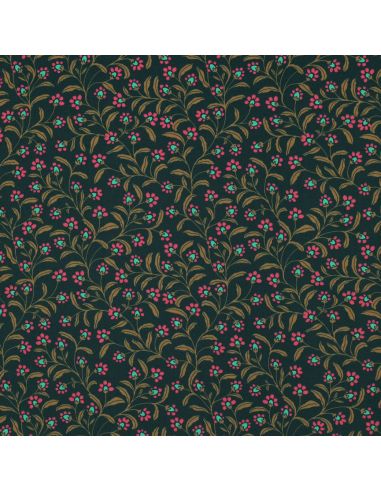 Tissu viscose - Ornements vert
