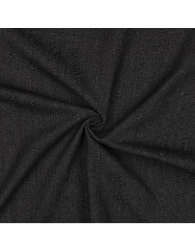 Tissu jeans coton léger - Noir