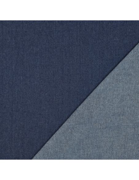 Tissu jeans coton léger - Bleu denim