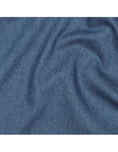 Tissu jeans coton léger - Bleu moyen