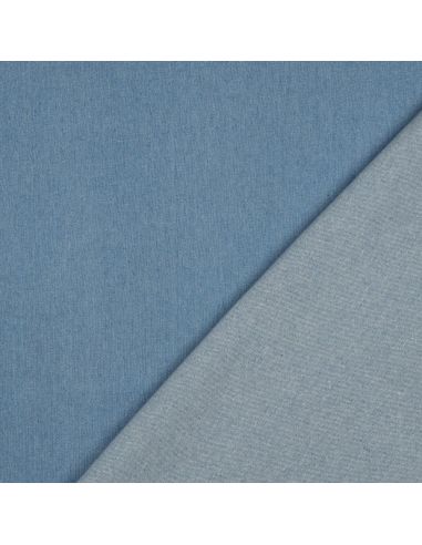 Tissu jeans coton léger - Bleu clair