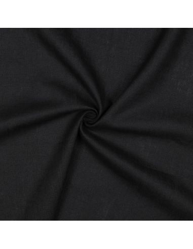 Tissu lin coton lavé - Noir