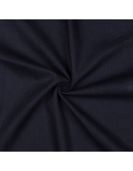 Tissu lin coton lavé - Bleu marine