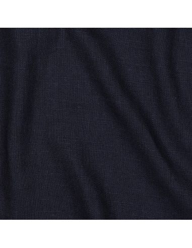 Tissu lin coton lavé - Bleu marine