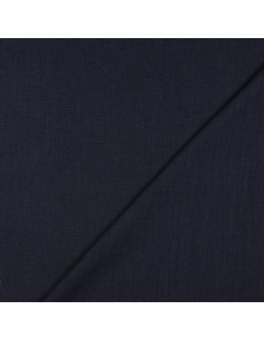 Tissu lin coton lavé - Bleu marine