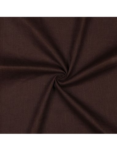 Tissu lin coton lavé - Chocolat