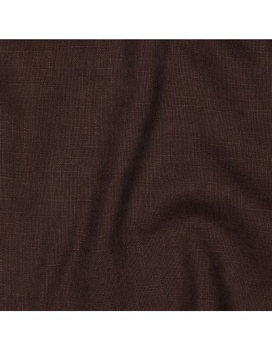 Tissu lin coton lavé - Chocolat