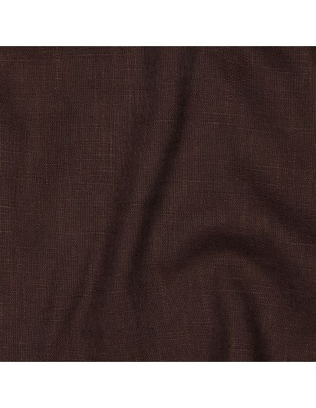 Tissu lin coton lavé - Chocolat