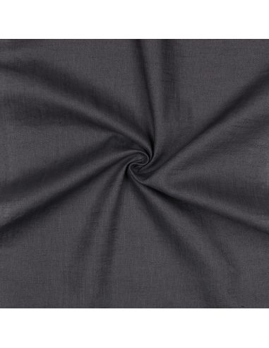 Tissu lin coton lavé - Gris anthracite