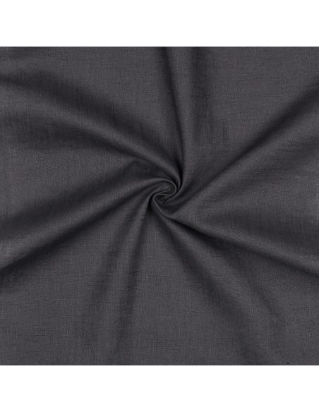 Tissu lin coton lavé - Gris anthracite