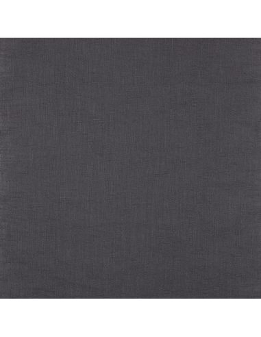 Tissu lin coton lavé - Gris anthracite