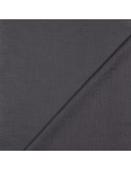 Tissu lin coton lavé - Gris anthracite