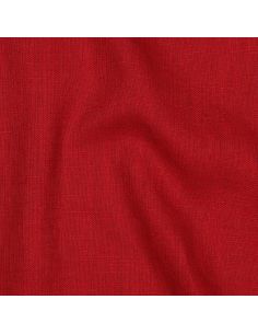 Tissu lin coton lavé - Rouge carmin 2