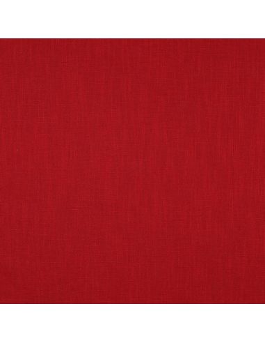 Tissu lin coton lavé - Rouge carmin