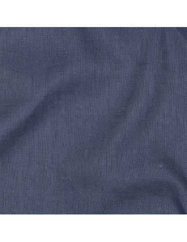 Tissu lin coton lavé - Bleu jeans